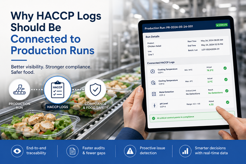 Why HACCP Logs Should Be Connected to Production Runs